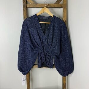 Hudson Gray Elegant Navy Blue Women's Top XL